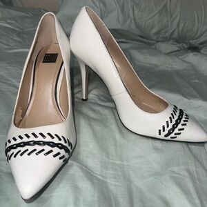 White House Black Market White and Black Heels